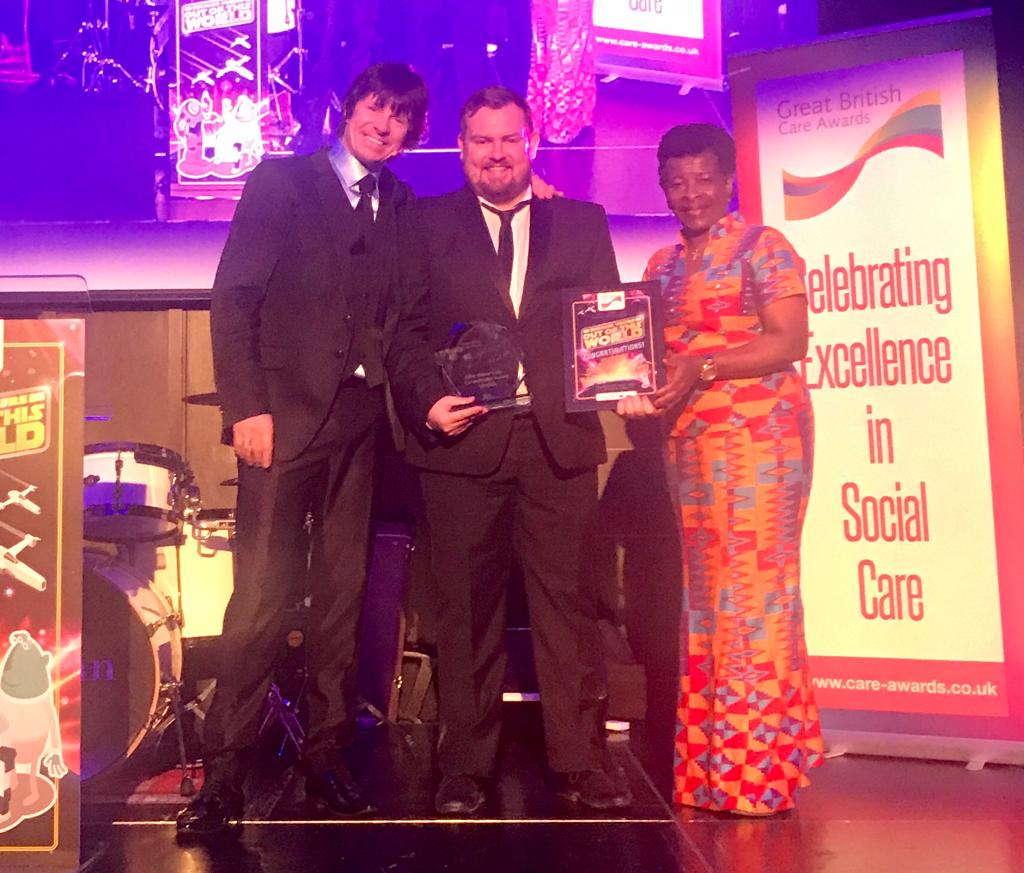 Matt Ford accepting an award
